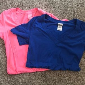 Two XS pink tee shirts
